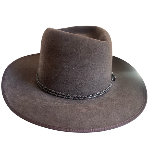 Akubra Snowy River Chocolate Brown Hat, Australian, Outback, Western, sz 6 7/8” - Picture 8 of 11